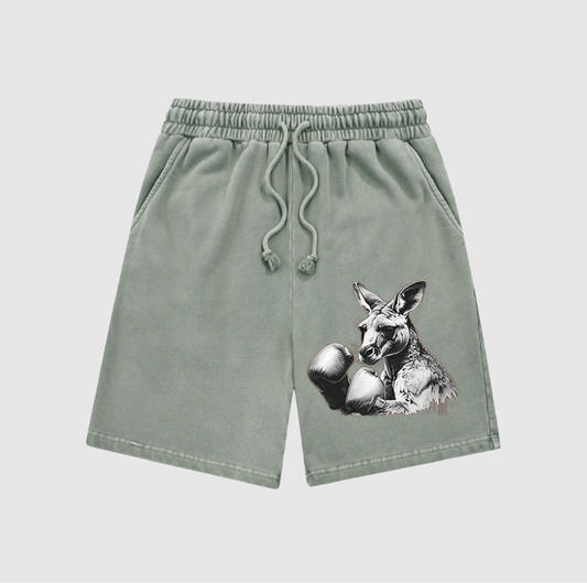 Boxing Kangaroo  Snow-Washed Shorts L-5544