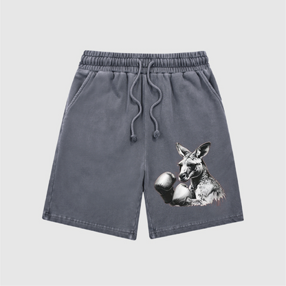 Boxing Kangaroo  Snow-Washed Shorts L-5544