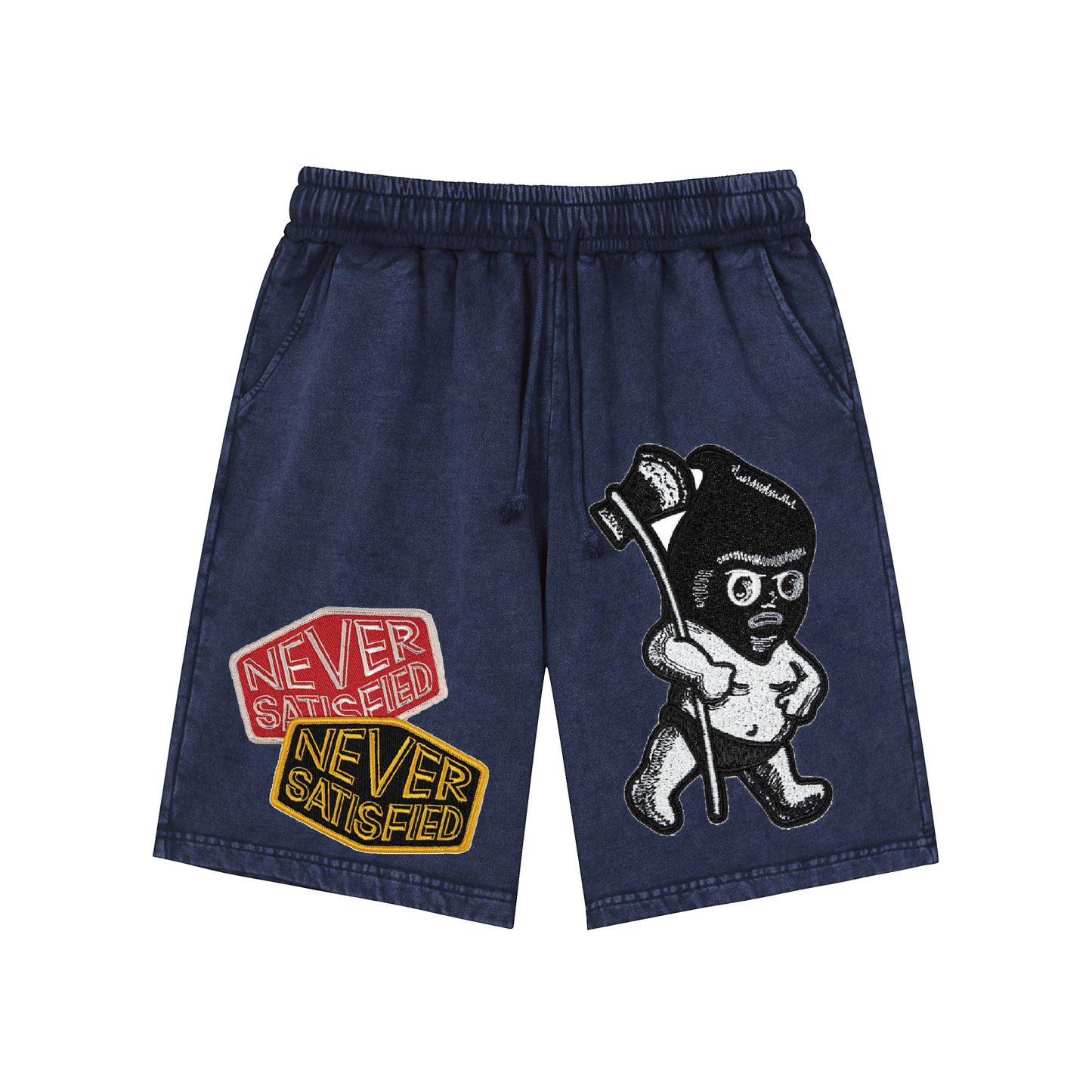 NEVER SATISFIED  Snow-Washed Shorts L-5544