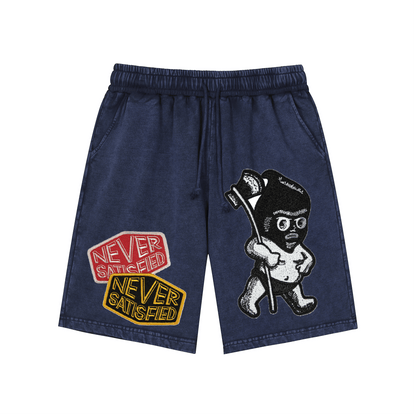 NEVER SATISFIED  Snow-Washed Shorts L-5544
