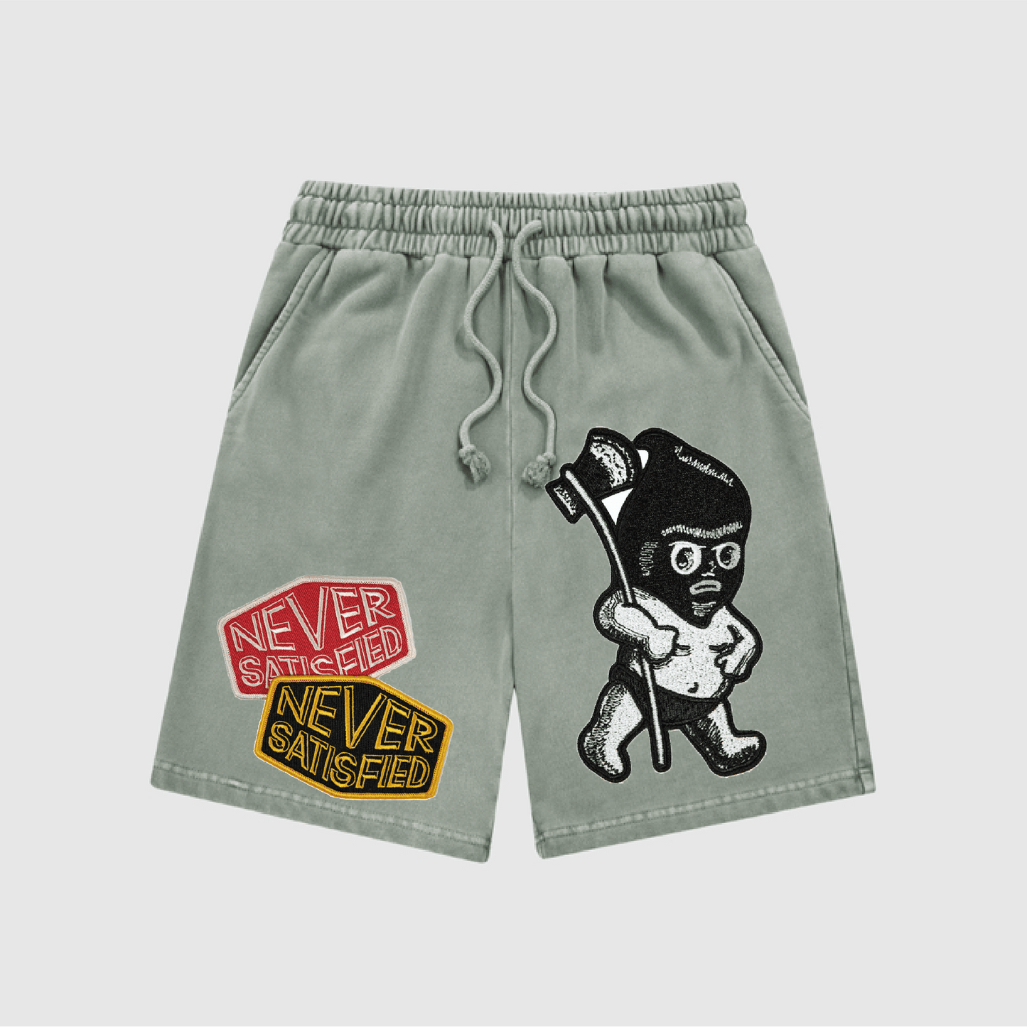 NEVER SATISFIED  Snow-Washed Shorts L-5544