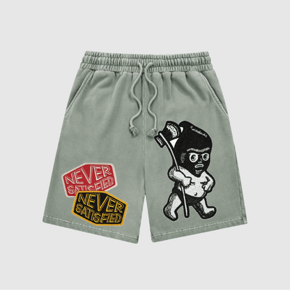 NEVER SATISFIED  Snow-Washed Shorts L-5544